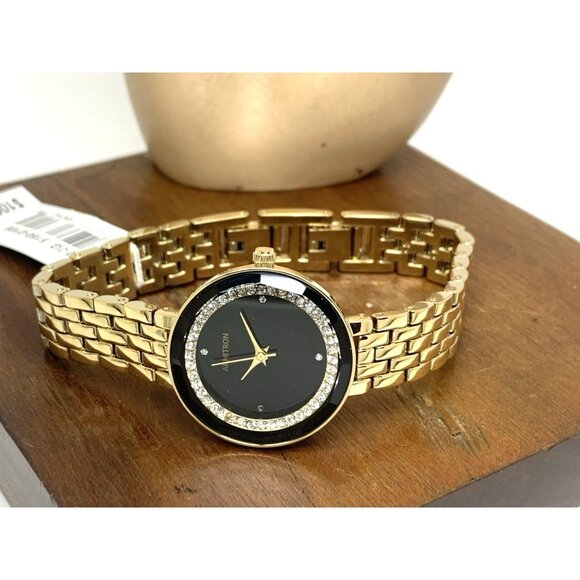 Armitron Women\'s Watch 75/5796GP Black Dial Quartz Gold Tone Steel Gemmed 28mm main image 7